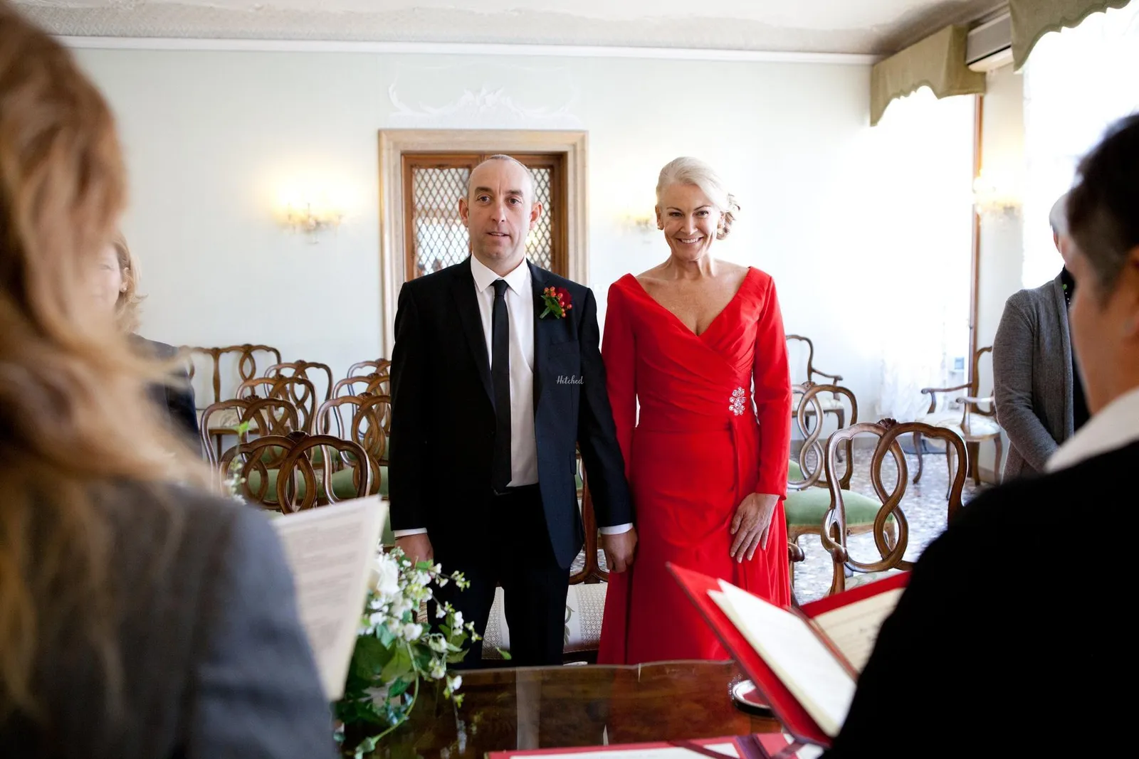 Couple standing together during their ceremony